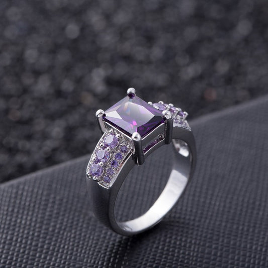 Platinum-plated Micro-pave Cubic Zirconia Ring