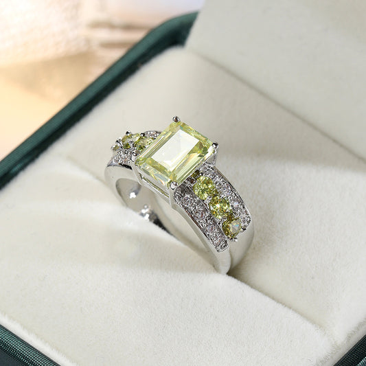 Purple Square Ring Women's European And American Style